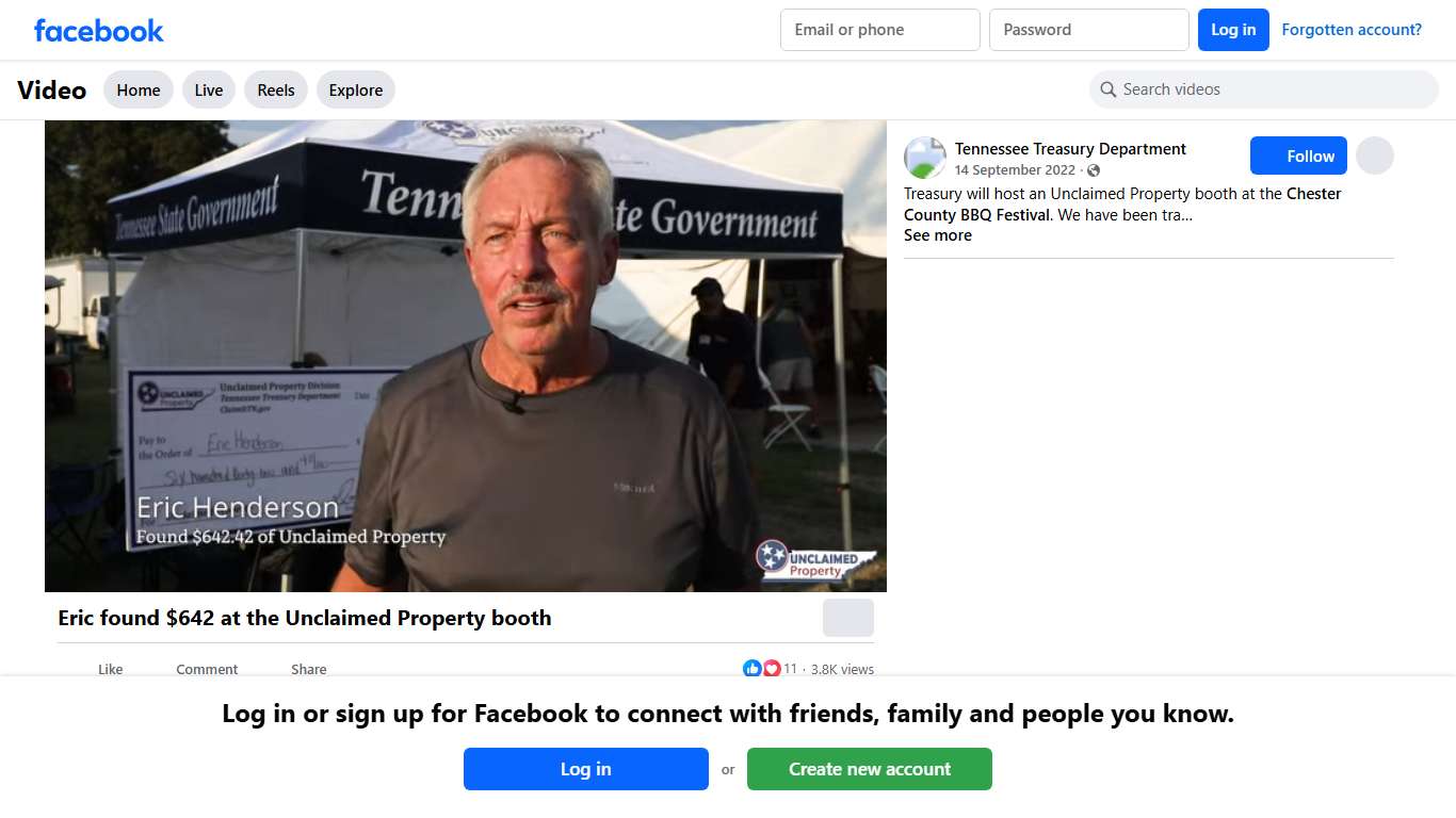 Treasury will host an Unclaimed Property booth at the Chester County BBQ Festival. We have been traveling to similar events across the state to reunite Tennesseans with #missingmoney. Stop by our booth to see if you have anything, like Eric who found $642! Tennessee Treasury Department Facebook